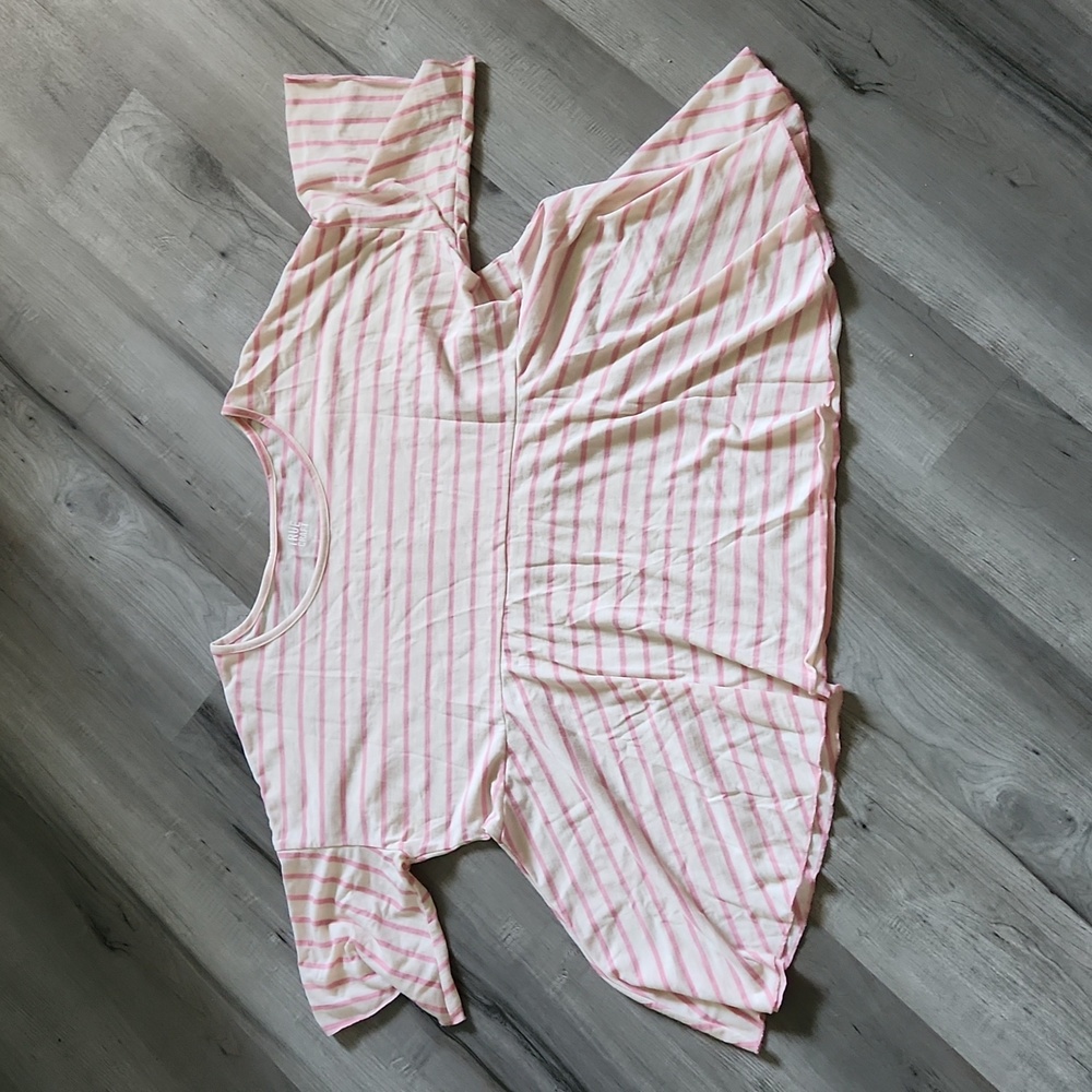 Pink striped flowy top